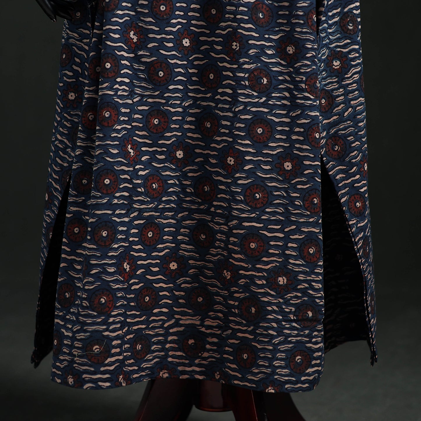 Ajrakh Hand Block Print Natural Dyed Cotton Kaftan (Long) 74