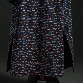 Ajrakh Hand Block Print Natural Dyed Cotton Kaftan (Long) 74