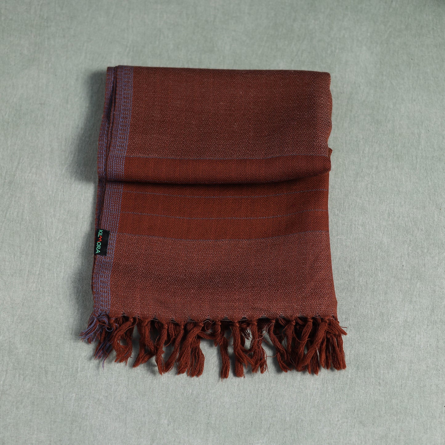 Brown - Kumaun Handwoven Pure Merino Wool Stole 107
