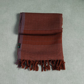 Brown - Kumaun Handwoven Pure Merino Wool Stole 107