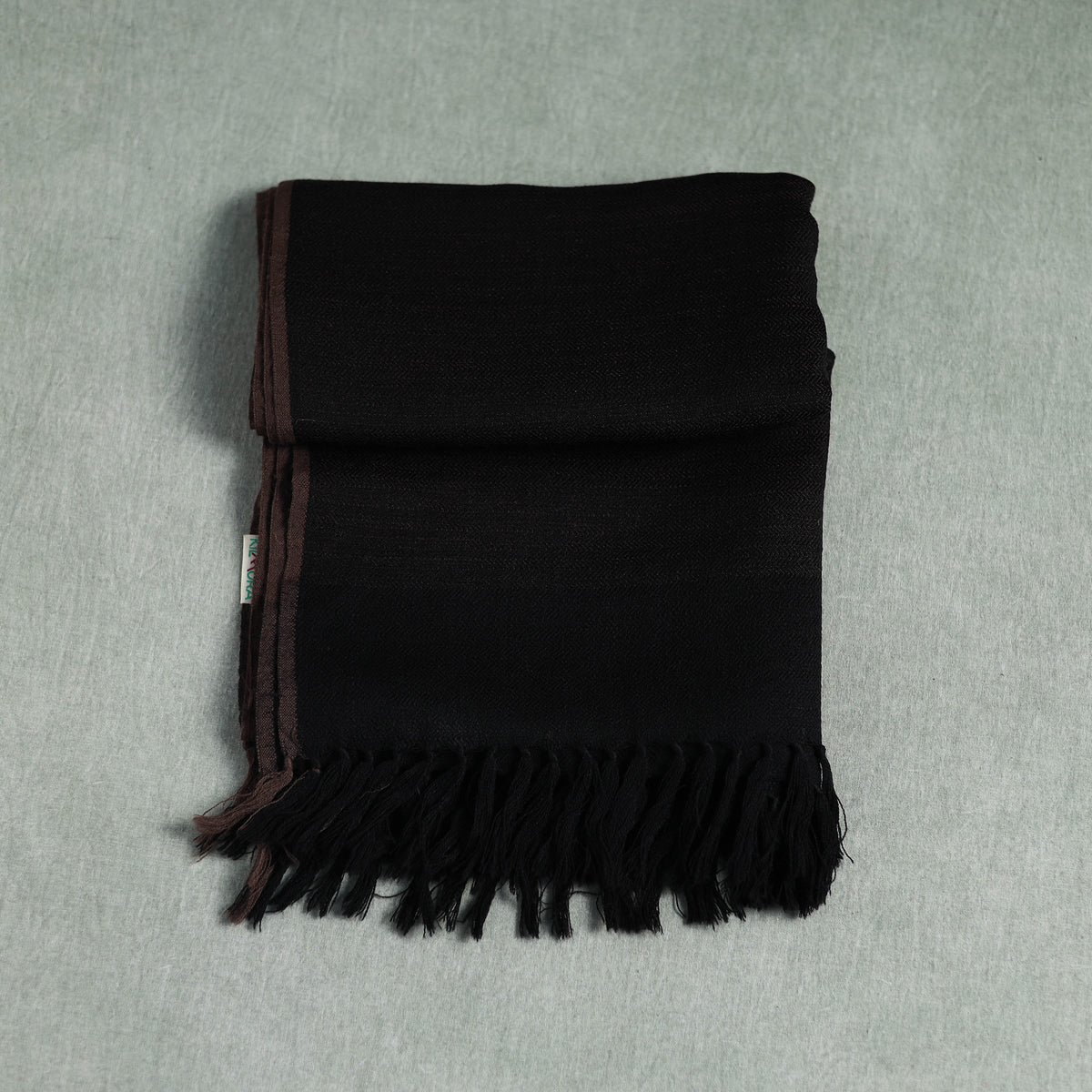 Brown - Kumaun Handwoven Pure Merino Wool Stole 105