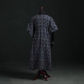 Ajrakh Hand Block Print Natural Dyed Cotton Kaftan (Long) 74