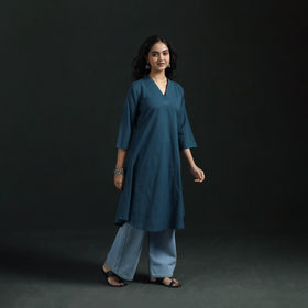 Plain Cotton A-Line Kurta for Women 10