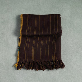 Brown - Kumaun Handwoven Pure Merino Wool Stole 103