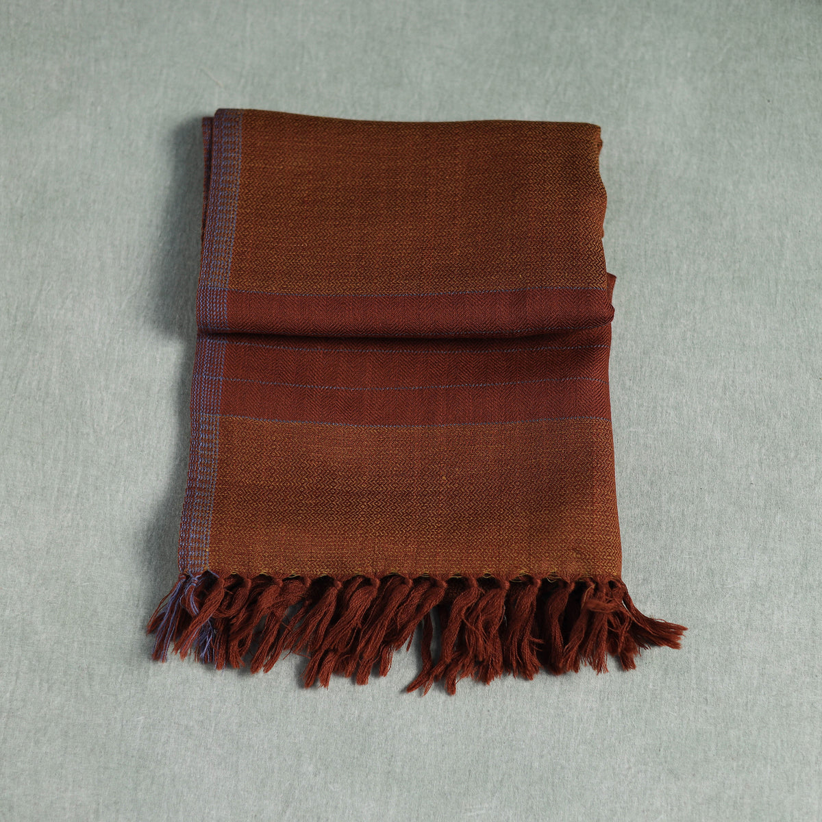 Brown - Kumaun Handwoven Pure Merino Wool Stole 104