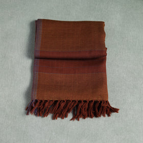 Brown - Kumaun Handwoven Pure Merino Wool Stole 104