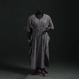 Ajrakh Hand Block Print Natural Dyed Cotton Kaftan (Long) 75