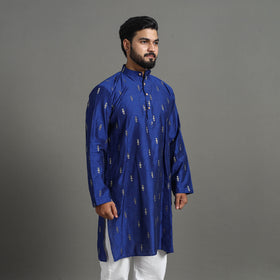 Zari Buti Spun Dupion Viscose Silk Plain Men Kurta 03