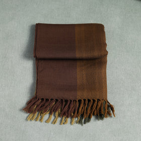 Brown - Kumaun Handwoven Pure Merino Wool Stole 102