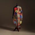 Bengal Hand Embroidery Patchwork Reversible Silk Kantha Dupatta 83