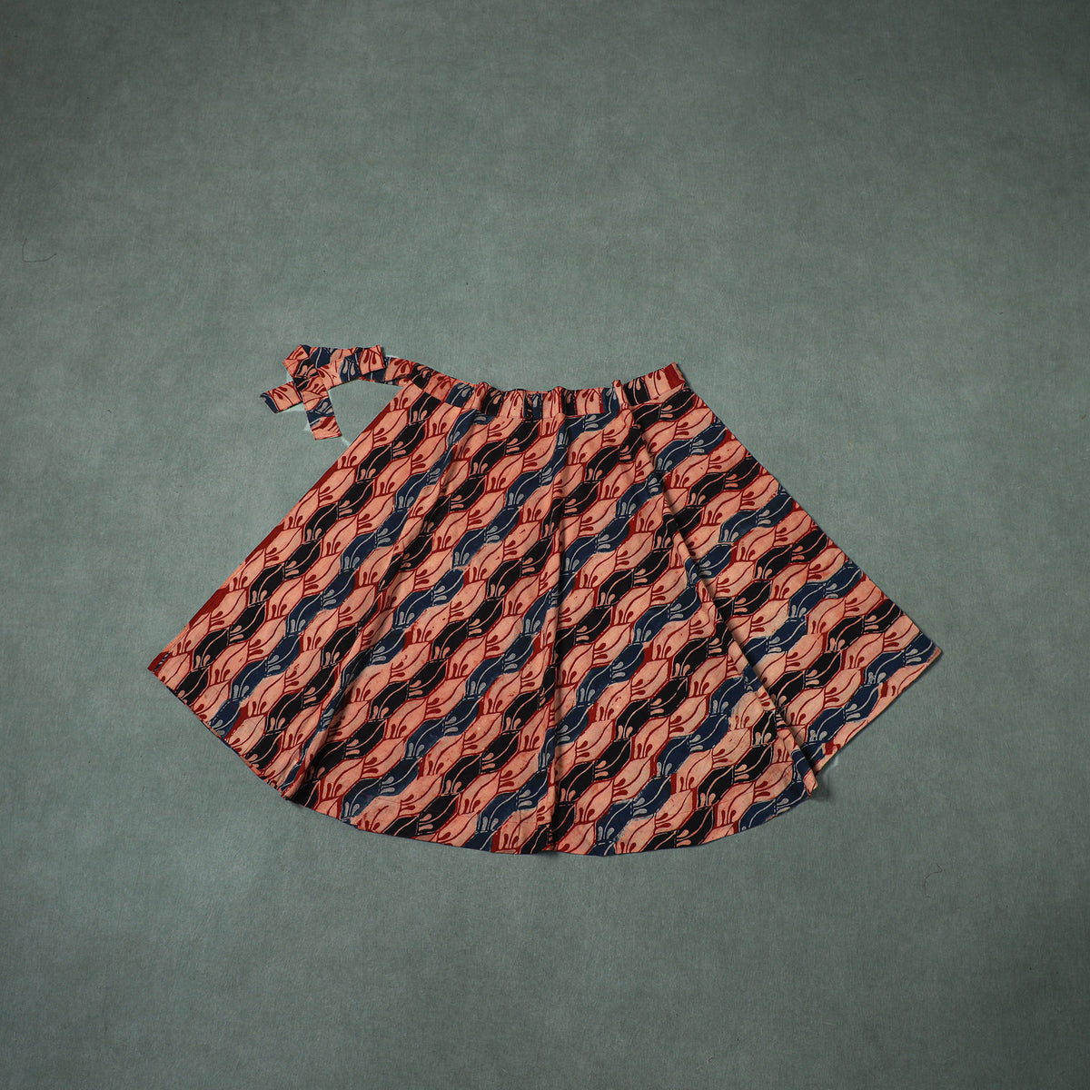 Ajrakh Hand Block Print Cotton Wrap Around Skirt 02