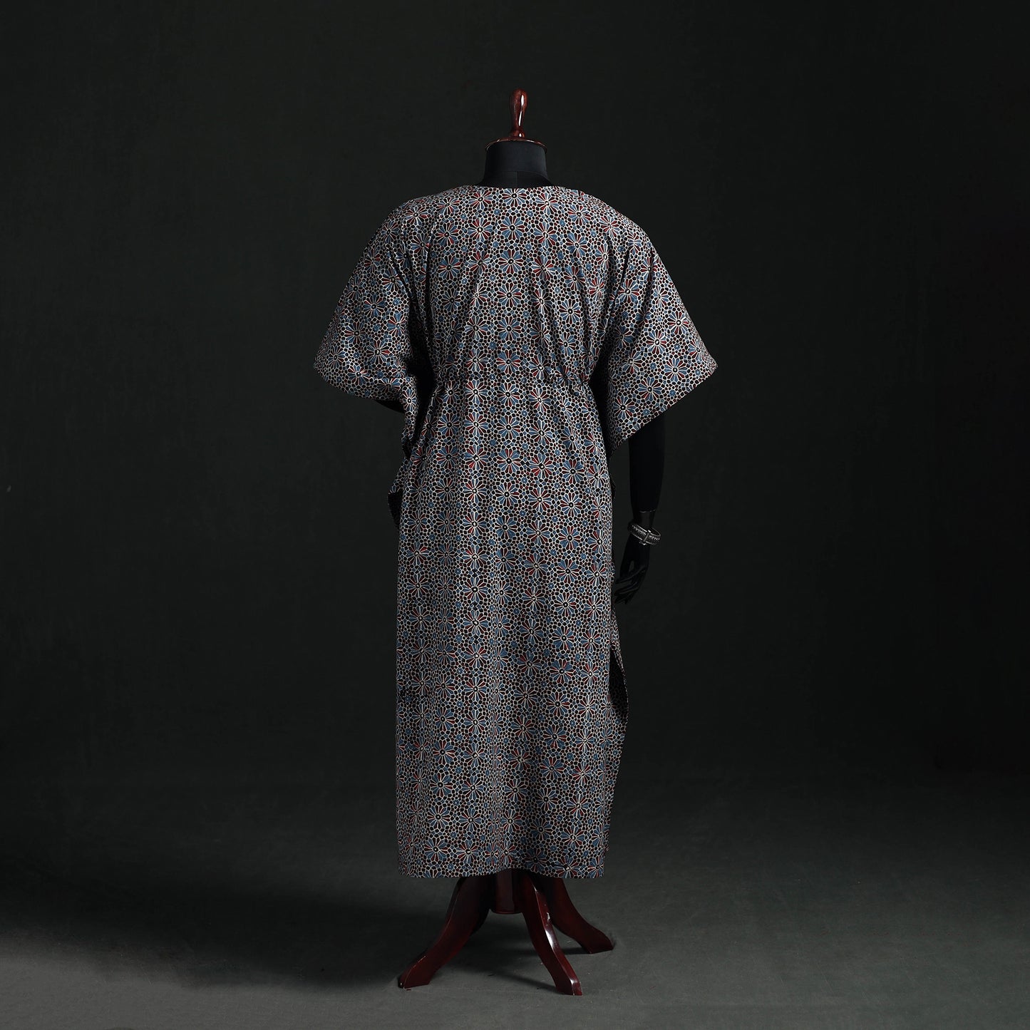 Ajrakh Hand Block Print Natural Dyed Cotton Kaftan (Long) 75