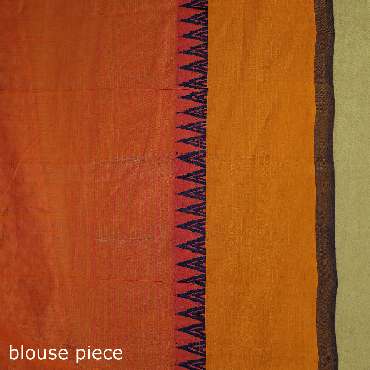 Orange - Handloom Cotton Thread Border Mangalagiri Saree 36