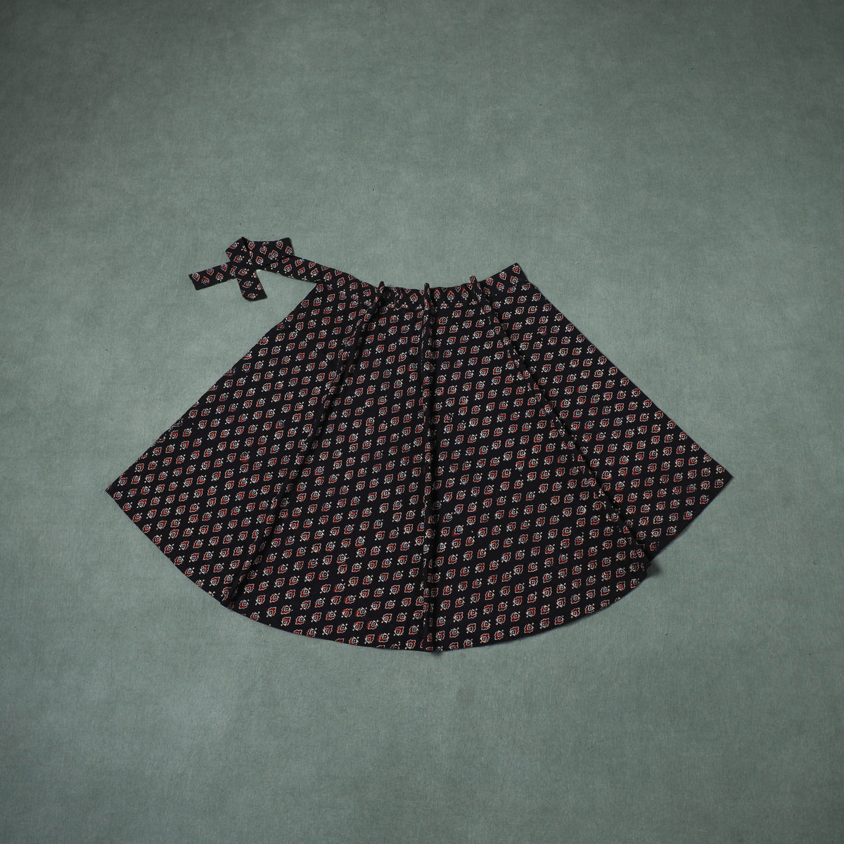 Ajrakh Hand Block Print Cotton Wrap Around Skirt 05