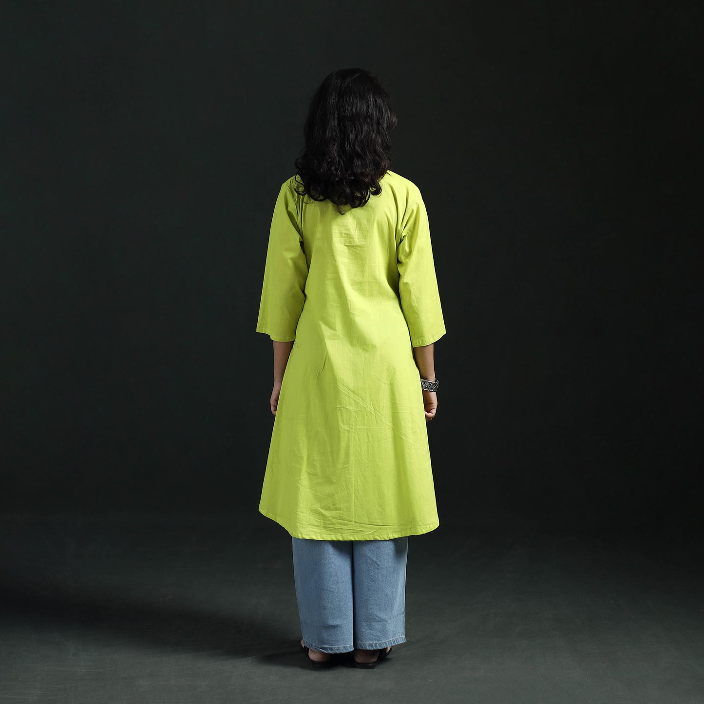 Plain Cotton A-Line Kurta for Women 07