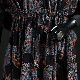 Ajrakh Hand Block Print Natural Dyed Cotton Kaftan (Long) 76