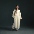 Plain Running Stitch Cotton Straight Long Kurta for women 11