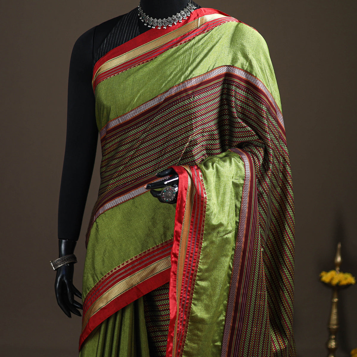 Mercerised Cotton Silk Khun Saree with Blouse Piece 32