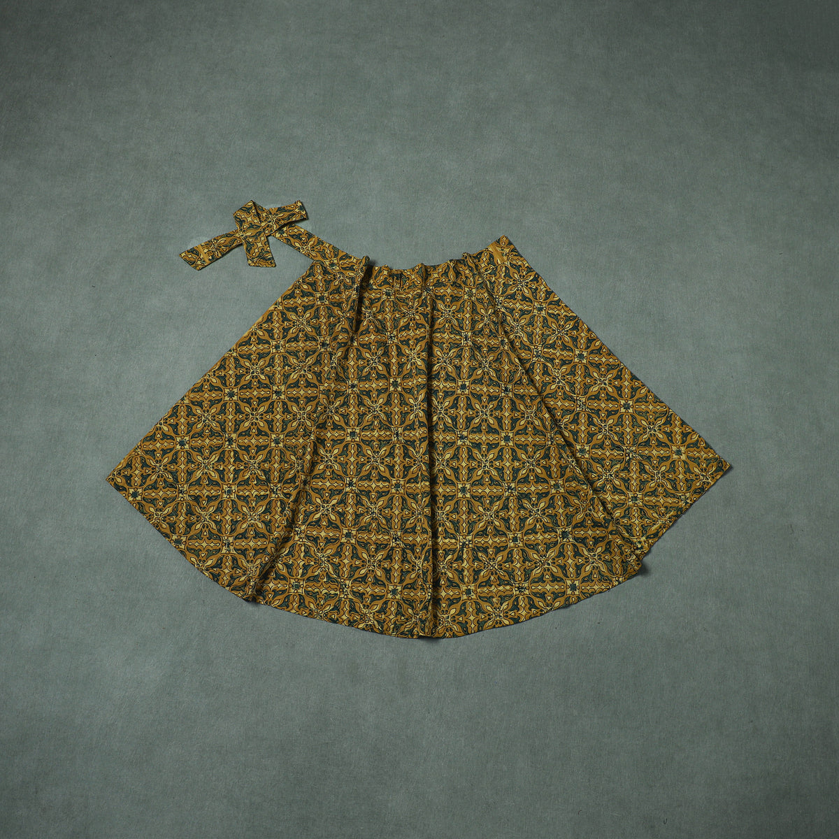Ajrakh Hand Block Print Cotton Wrap Around Skirt 09