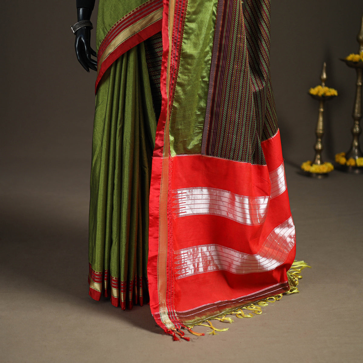 Mercerised Cotton Silk Khun Saree with Blouse Piece 32