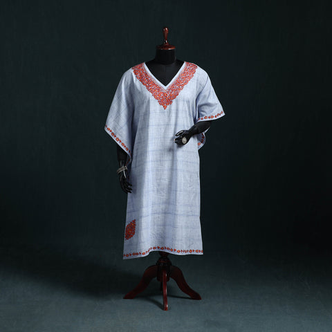 Kashmiri Kashida Hand Embroidered Cotton Kaftan (Medium) 31