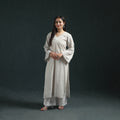 Plain Running Stitch Cotton Straight Long Kurta for women 07