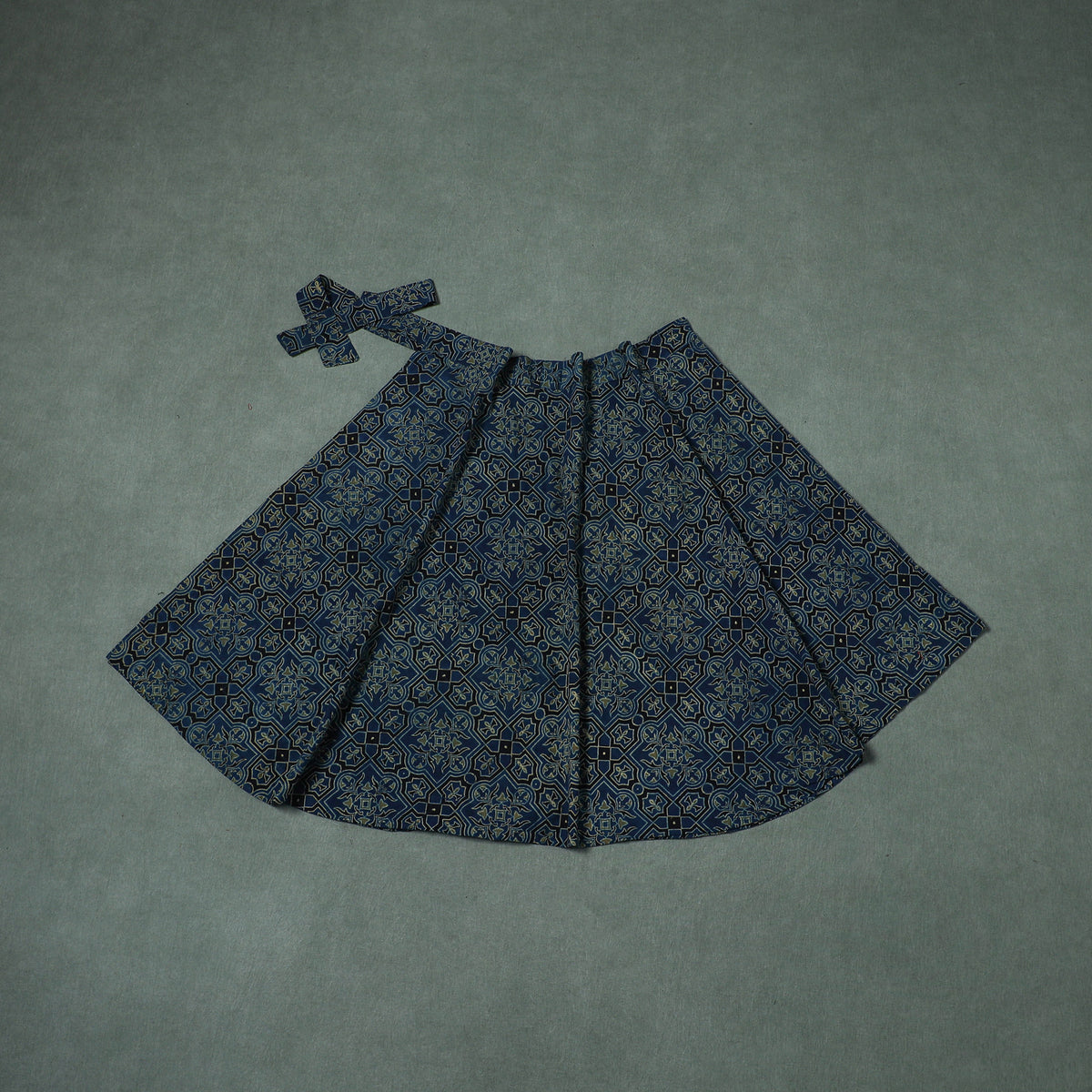 Ajrakh Hand Block Print Cotton Wrap Around Skirt 12