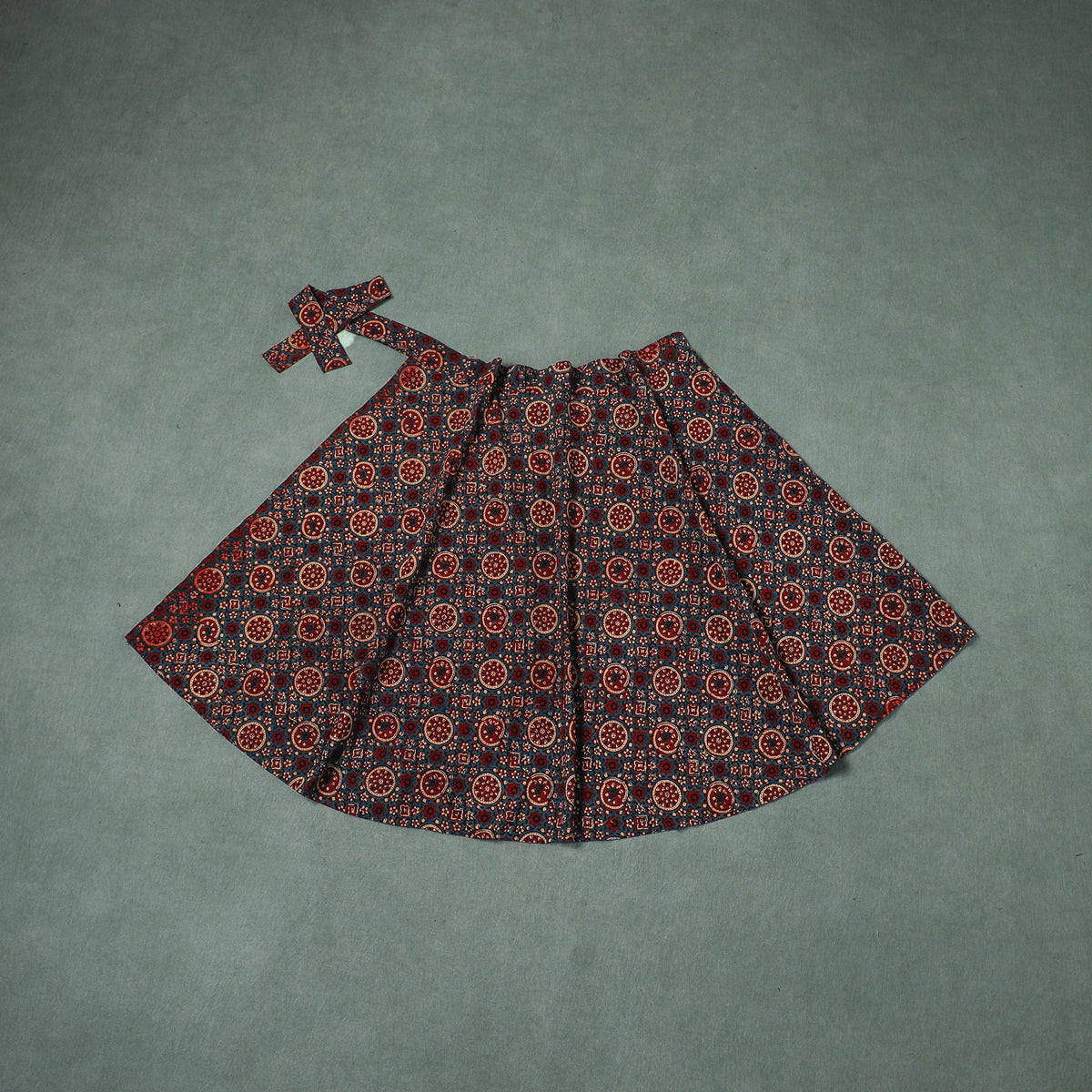Ajrakh Hand Block Print Cotton Wrap Around Skirt 13