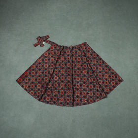 Ajrakh Hand Block Print Cotton Wrap Around Skirt 13