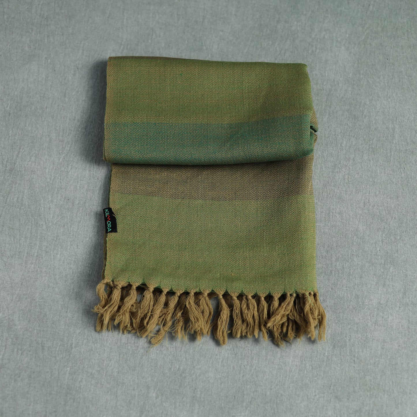 Green - Kumaun Handwoven Pure Merino Wool Stole 94