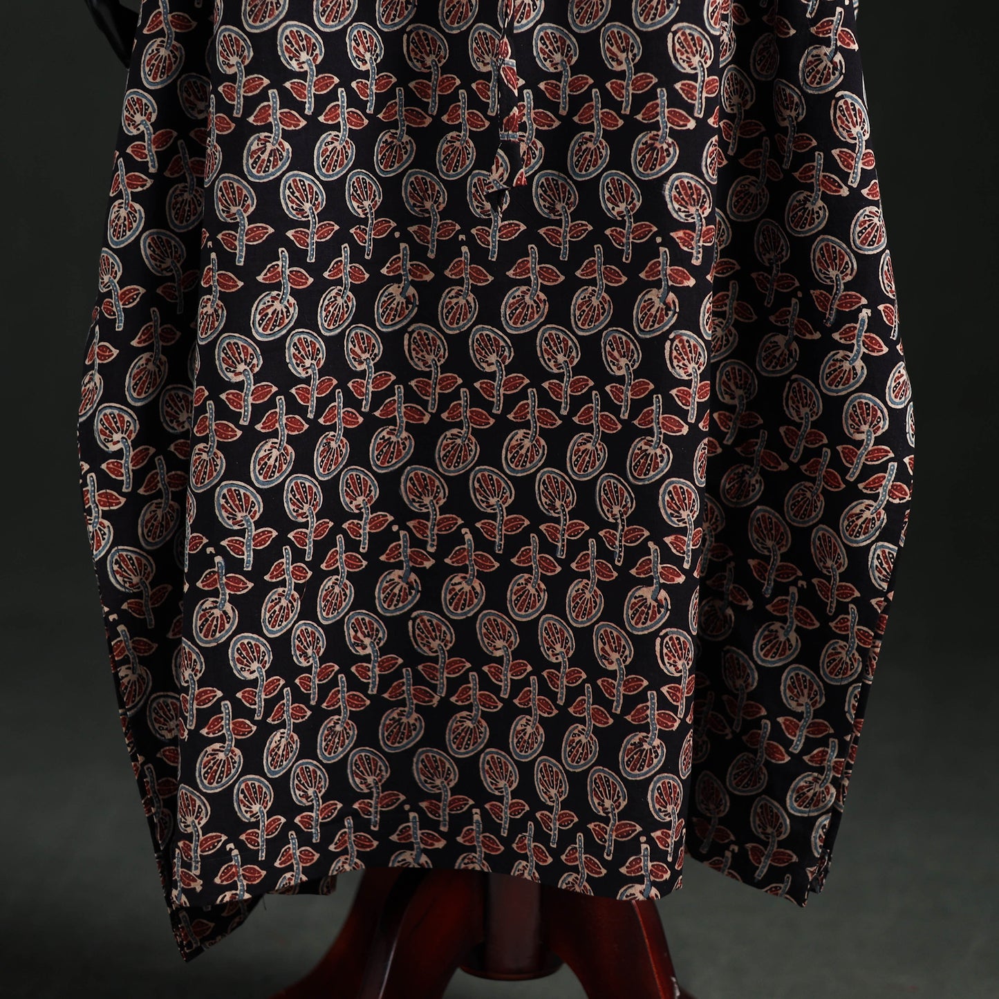 Ajrakh Hand Block Print Natural Dyed Cotton Kaftan (Long) 77