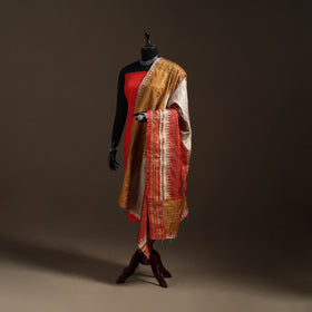 Multicolor - Bengal Hand Embroidery Patchwork Reversible Silk Kantha Dupatta 85