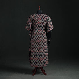 Ajrakh Hand Block Print Natural Dyed Cotton Kaftan (Long) 77