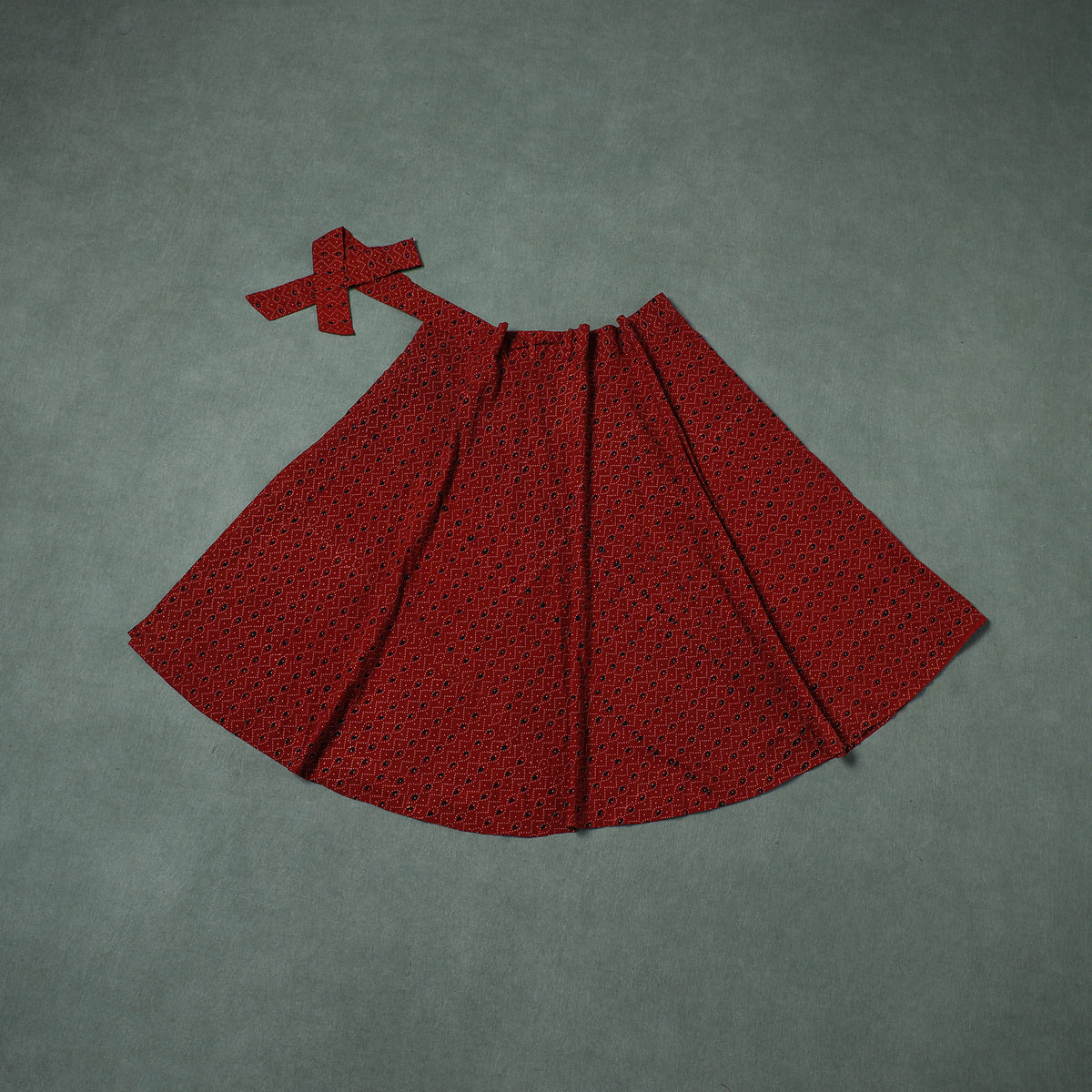 Ajrakh Hand Block Print Cotton Wrap Around Skirt 16