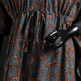 Ajrakh Hand Block Print Natural Dyed Cotton Kaftan (Long) 78