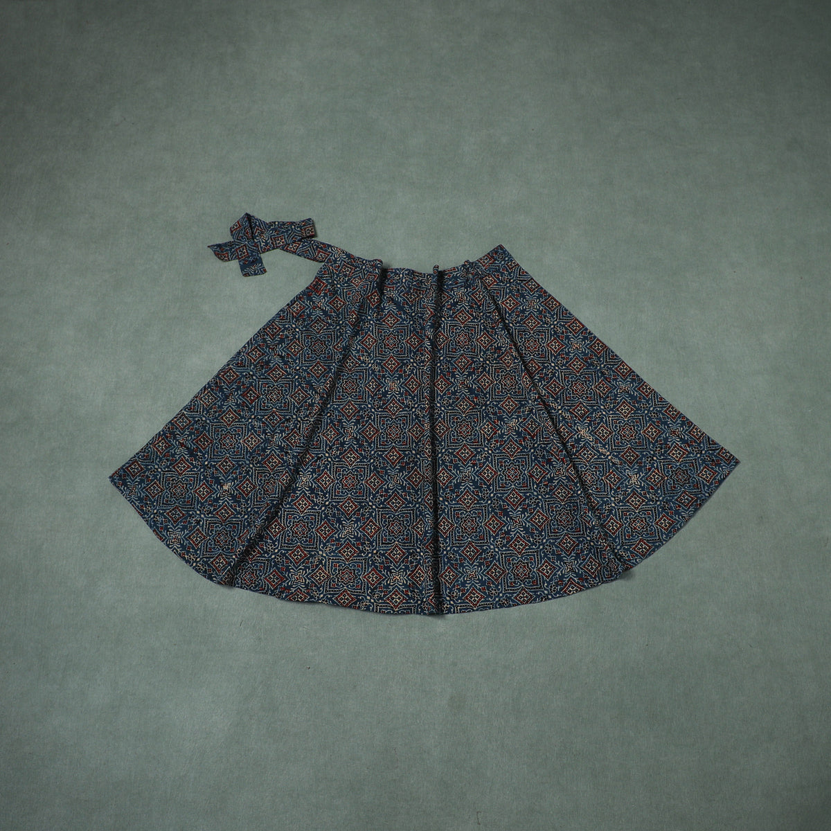 Ajrakh Hand Block Print Cotton Wrap Around Skirt 17