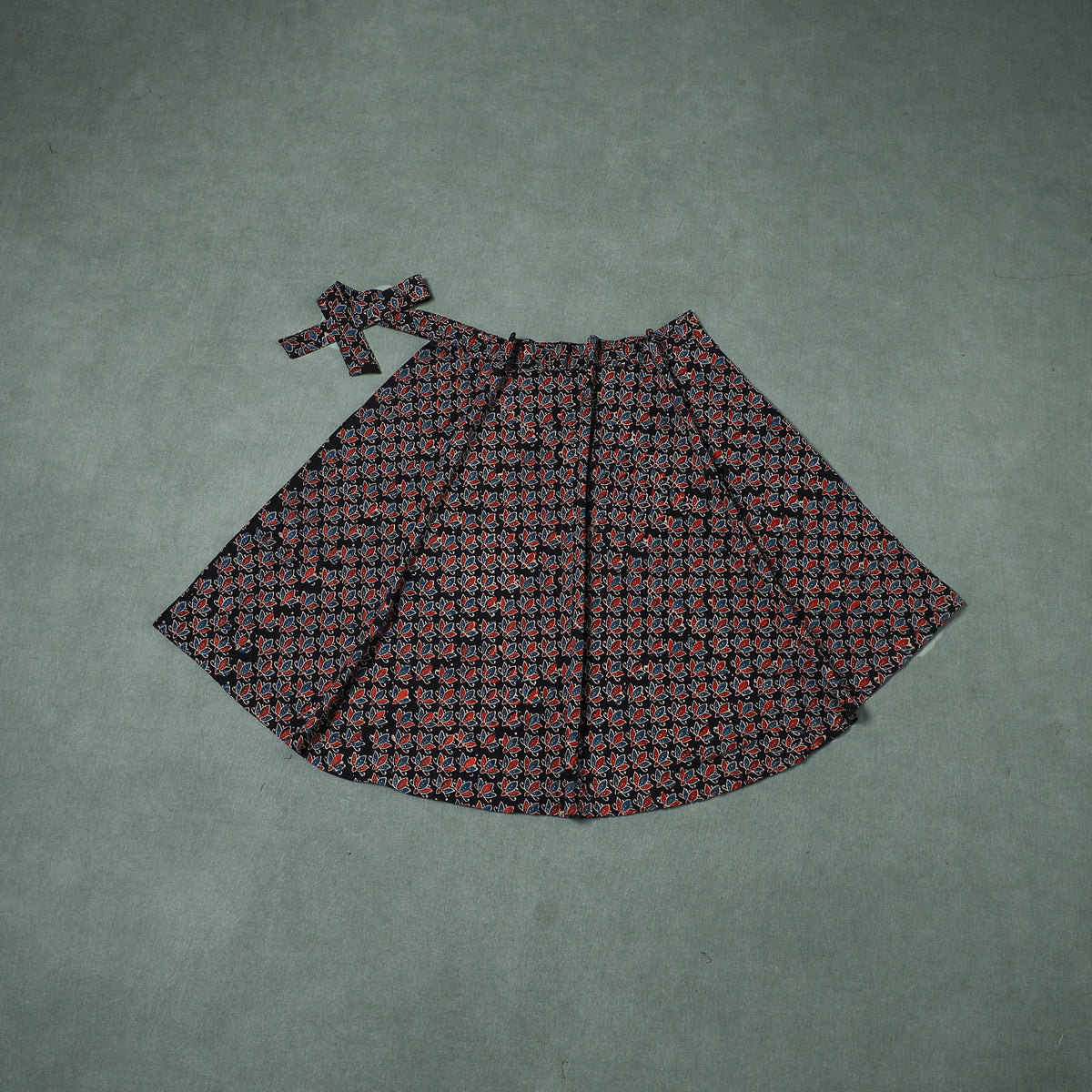Ajrakh Hand Block Print Cotton Wrap Around Skirt 18
