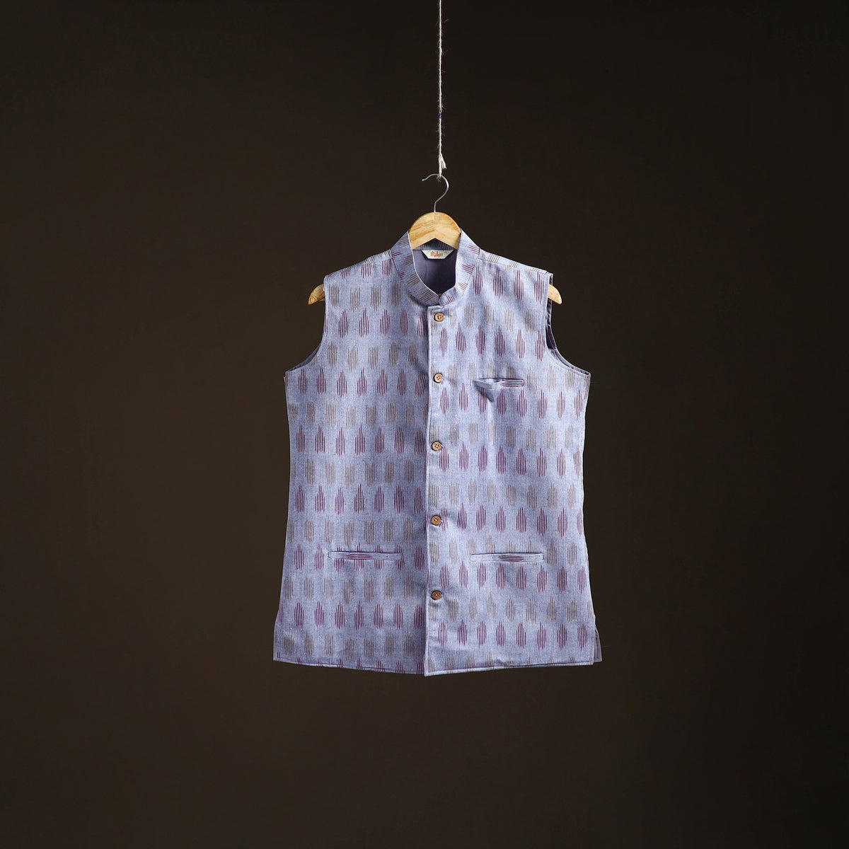 Pochampally Ikat Cotton Men Nehru Jacket 01