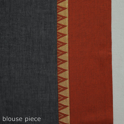 Black - Bengal Woven Border Handloom Pure Cotton Saree 63