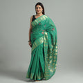 Green - bengal pure cotton zari tant handloom saree 64