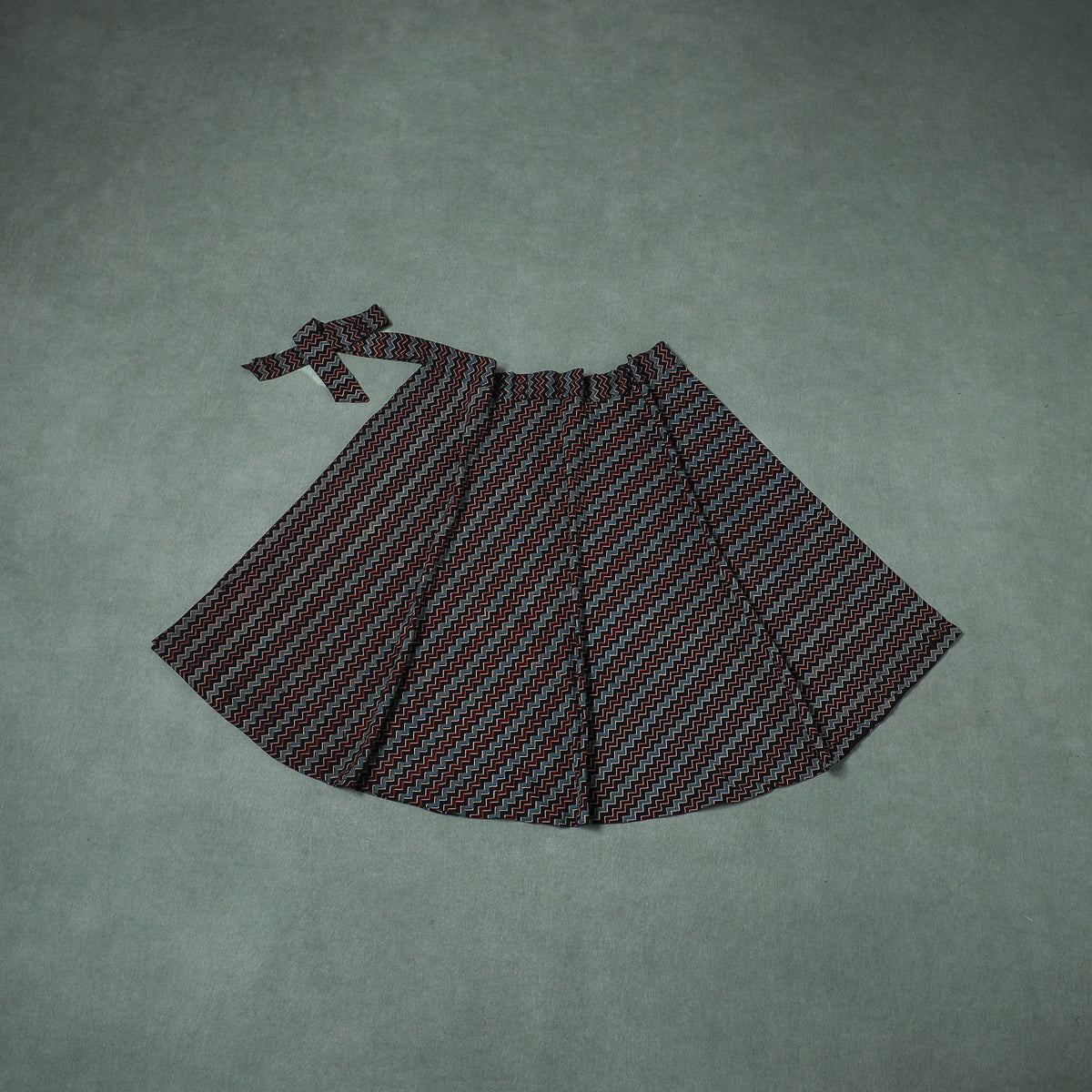 Ajrakh Hand Block Print Cotton Wrap Around Skirt 20