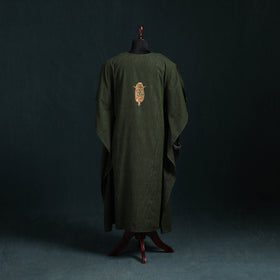 Green - Kashmiri Aari Hand Embroidered Cotton Kaftan (Long) 32