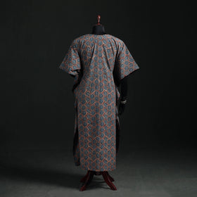 Ajrakh Hand Block Print Natural Dyed Cotton Kaftan (Long) 78