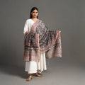  Pedana Block Print Chanderi Silk Black Kalamkari Dupatta