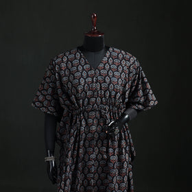 Ajrakh Hand Block Print Natural Dyed Cotton Kaftan (Long) 79
