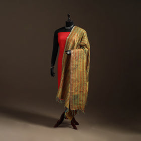 Multicolor - Bengal Hand Embroidery Patchwork Reversible Silk Kantha Dupatta 87