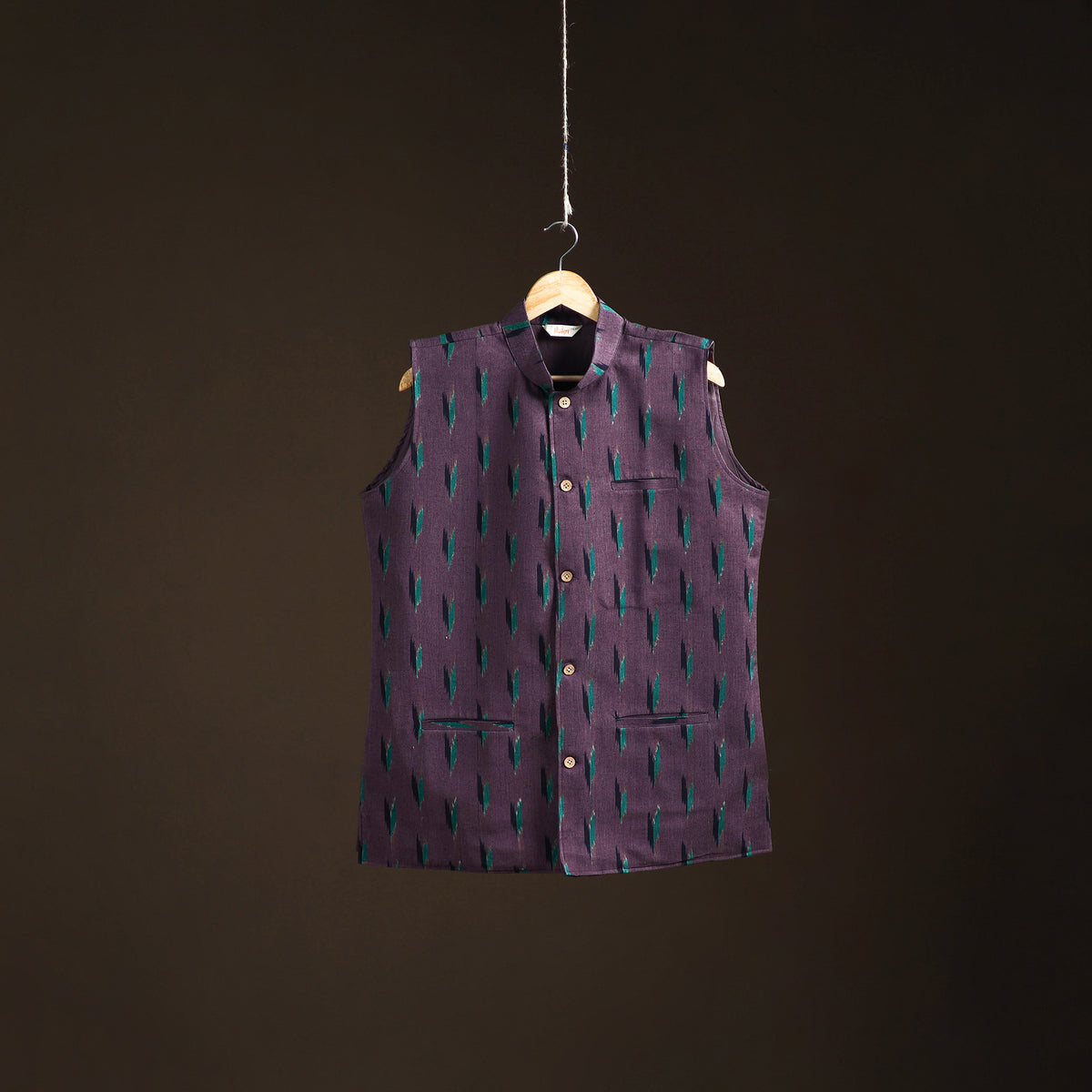 Pochampally Ikat Cotton Men Nehru Jacket 12