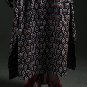 Ajrakh Hand Block Print Natural Dyed Cotton Kaftan (Long) 79