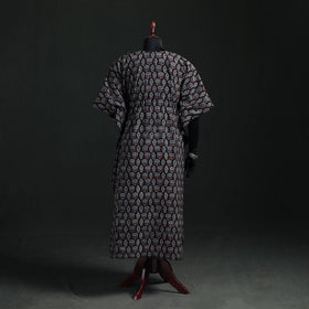 Ajrakh Hand Block Print Natural Dyed Cotton Kaftan (Long) 79
