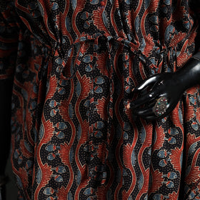 Ajrakh Hand Block Print Natural Dyed Cotton Kaftan (Long) 80